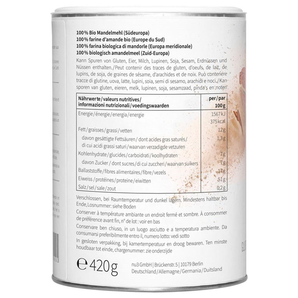 دقيق اللوز العضوي 420 جرام - nu3 Organic Almond Flour 420 gm - GermanVit - Saudi arabia