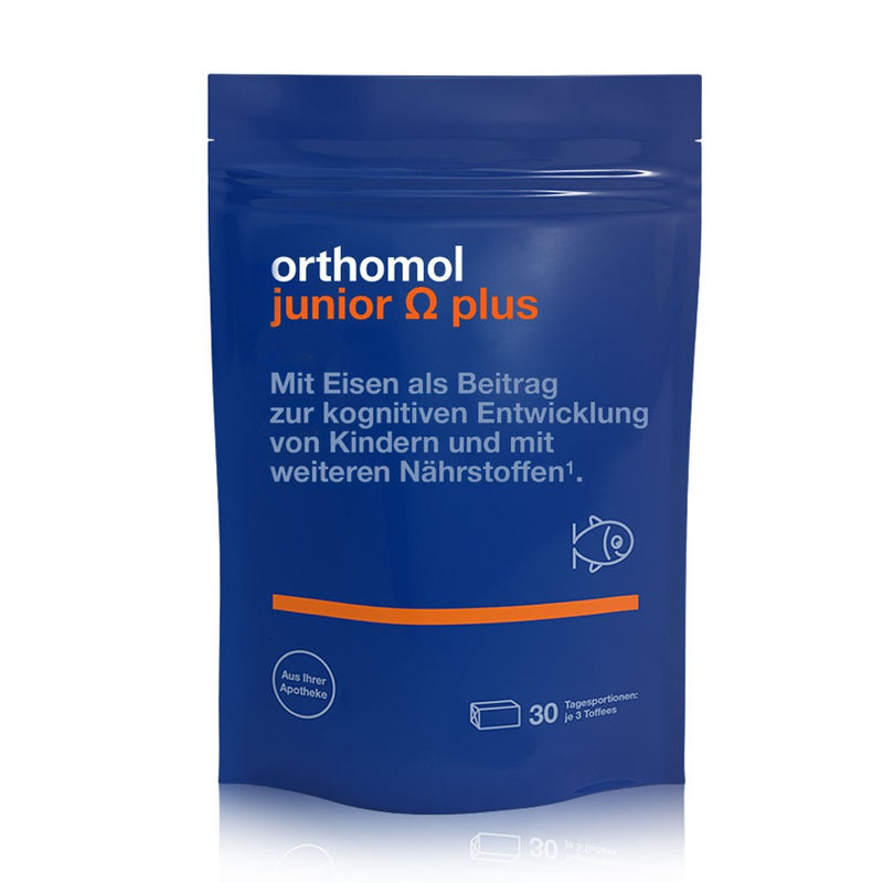 حميل الصورة في عارض المعرض ، أورثومول جونيور أوميجا بلس 30 جرعة مضغ - Orthomol Junior Omega Plus Chews 30 Doses - GermanVit - Saudi arabia
