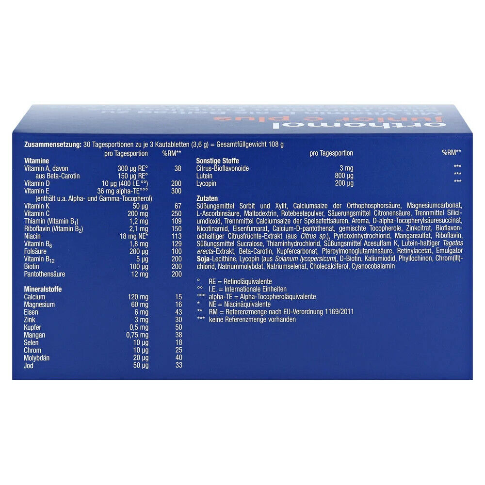 أورثومول جونيور سي بلس 30 جرعة مضغ - Orthomol Junior C plus chews 30 Doses - GermanVit - Saudi arabia
