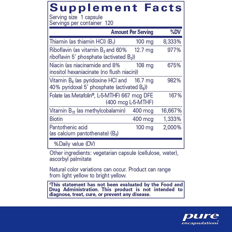 حميل الصورة في عارض المعرض ، فيتامين ب كومبلكس بلس 60 كبسولة - Pure Encapsulations B-Complex Plus 60 Caps - GermanVit - Saudi arabia
