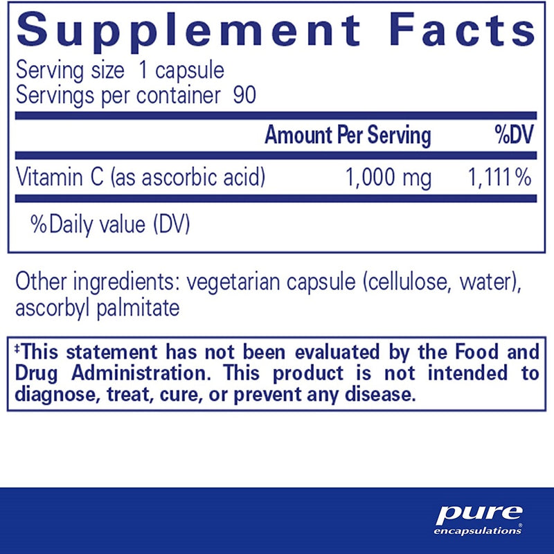 Load image into Gallery viewer, فيتامين سي 1000 ملج 90 كبسولة - Pure Encapsulations Vitamin C 1000 mg 90 Caps - GermanVit - Saudi arabia
