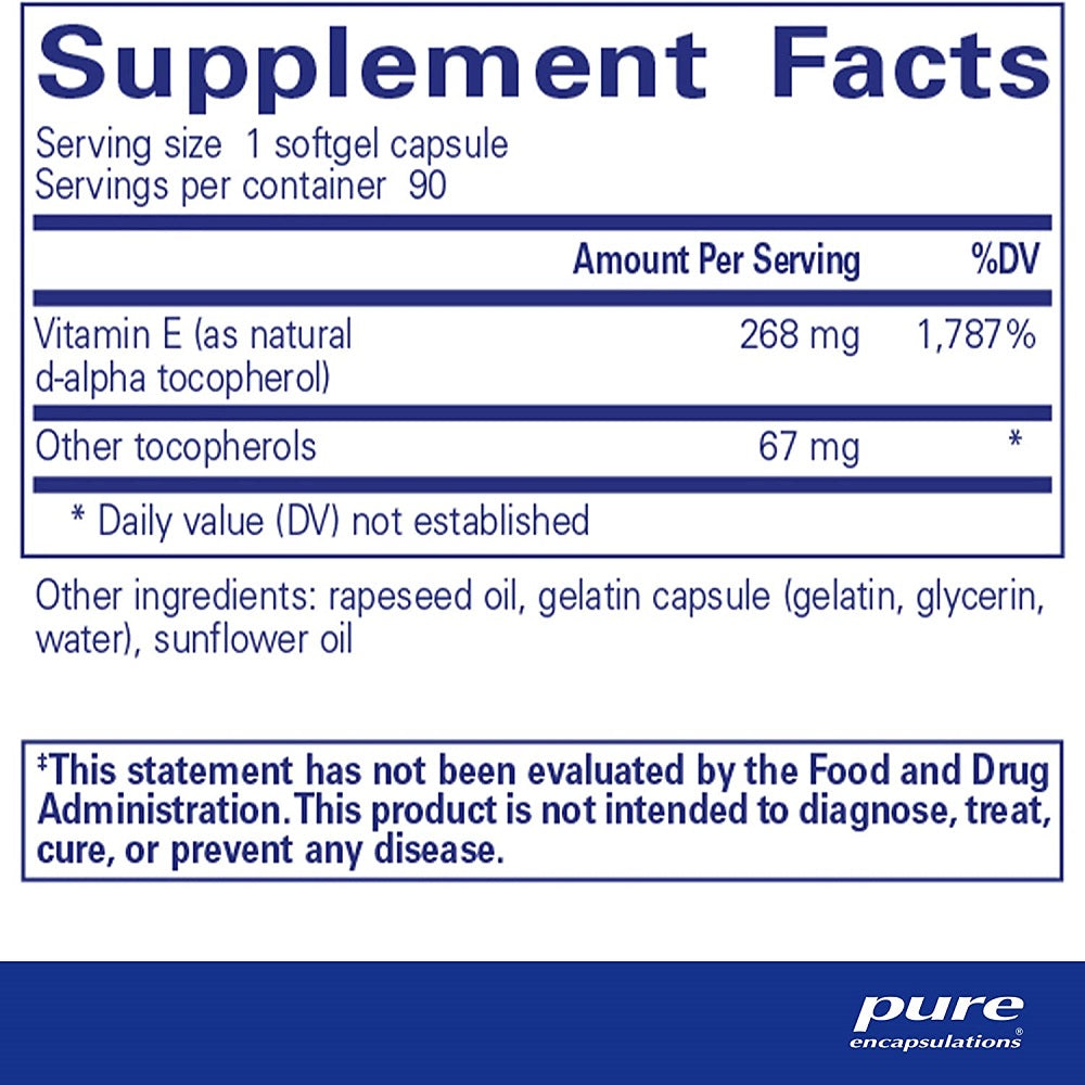فيتامين هـ 90 كبسولة - Pure Encapsulations Vitamin E 90 Caps - GermanVit - Saudi arabia