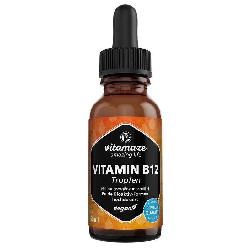 حميل الصورة في عارض المعرض ، فيتامين ب₁₂ 500 ميكج سائل 50 مل - Vitamaze Vitamin B₁₂ 500 μg drops 50 ml - GermanVit - Saudi arabia
