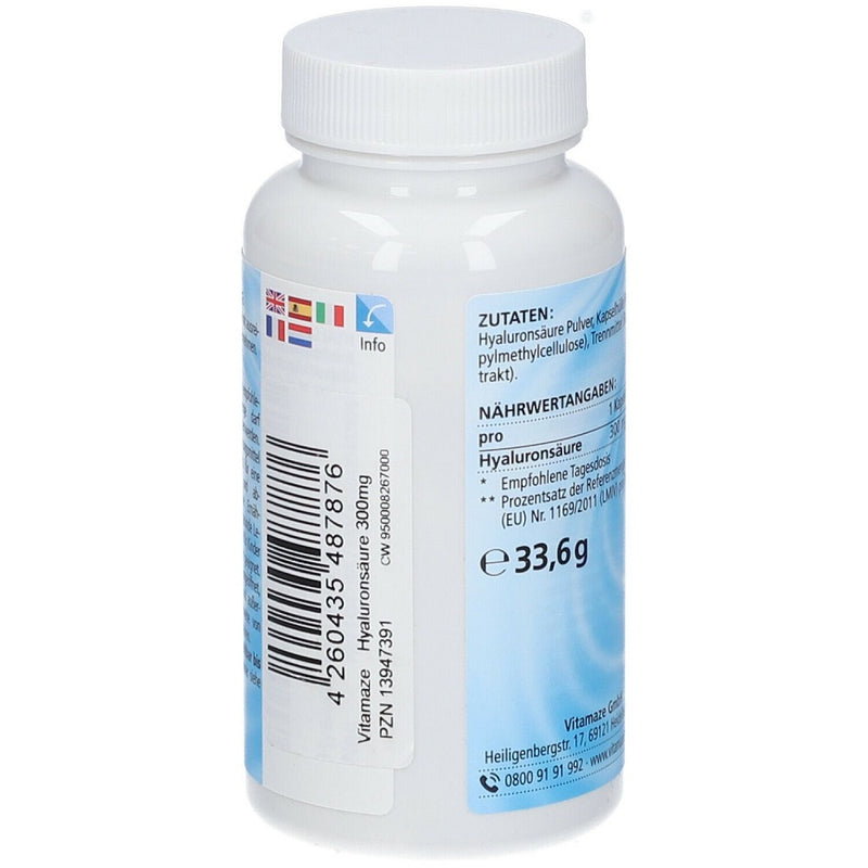 حميل الصورة في عارض المعرض ، هيالورونيك 300 ملج 90 كبسولة - Vitamaze HYALURON 300 mg 90 Caps - GermanVit - Saudi arabia
