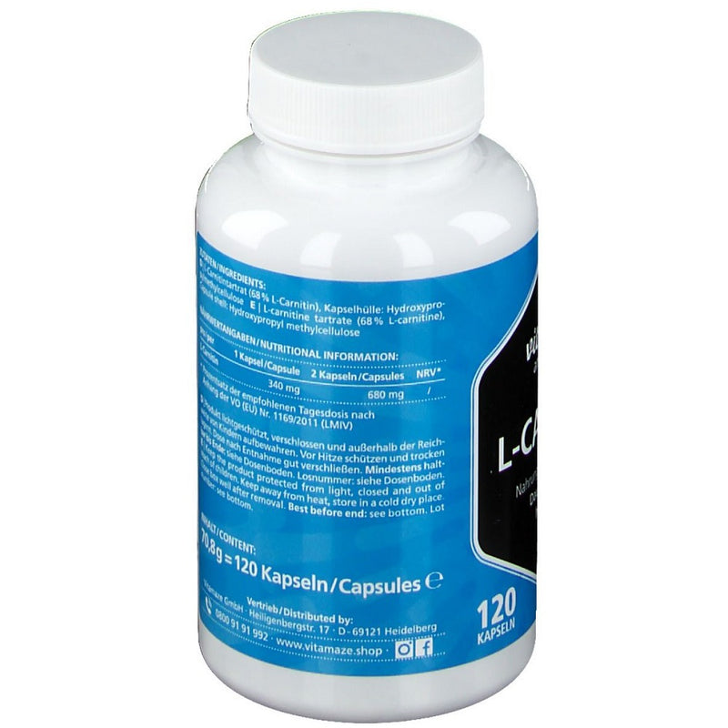 حميل الصورة في عارض المعرض ، إل-كارنتين 680 مج 120 كبسولة - Vitamaze L-CARNITIN 680 mg 120 Cap - GermanVit - Saudi arabia
