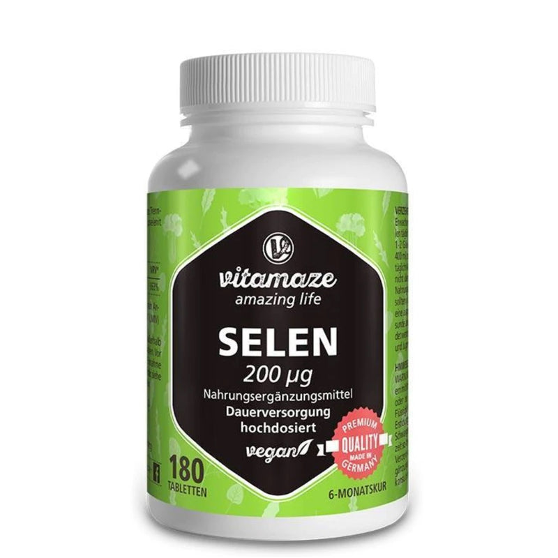 حميل الصورة في عارض المعرض ، سيلينيوم 200 ميكج 180 قرص - Vitamaze SELENIUM 200 μg 180 Tabs - GermanVit - Saudi arabia
