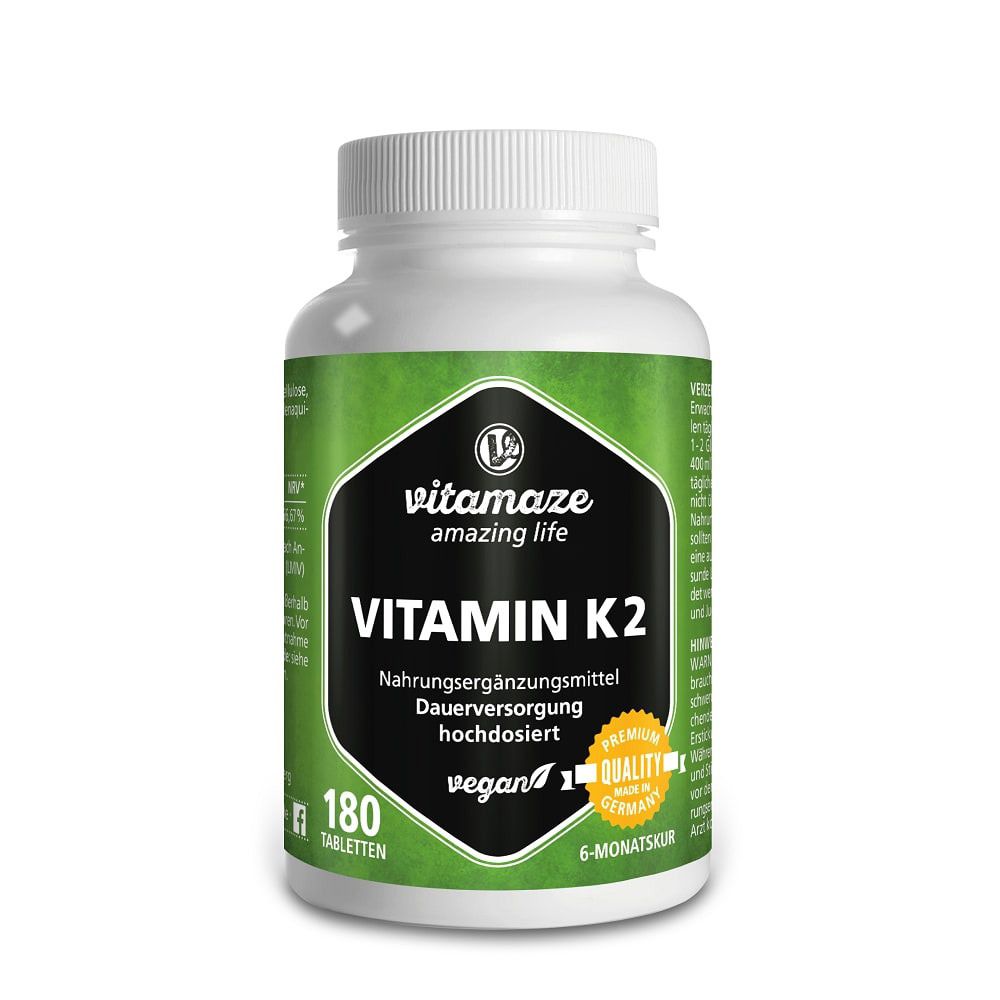 فيتامين ك2 أعلى تركيز 180 كبسولة - Vitamaze VITAMIN K₂ 200 μg 180 Caps - GermanVit - Saudi arabia