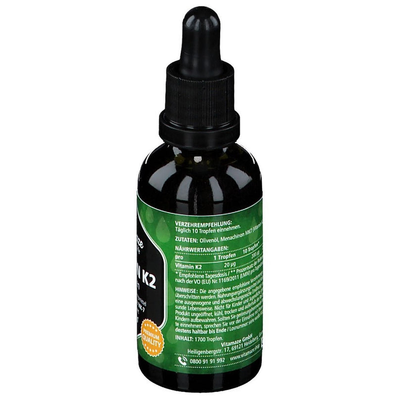 حميل الصورة في عارض المعرض ، فيتامين ك2 نقاط شرب 50 مل - Vitamaze VITAMIN K₂ drops 50 ml - GermanVit - Saudi arabia
