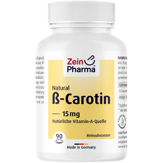 بيتا كاروتين 15 ملج 90 كبسولة - ZeinPharma Natural B-Carotin 15 mg 90 Caps - GermanVit - Saudi arabia