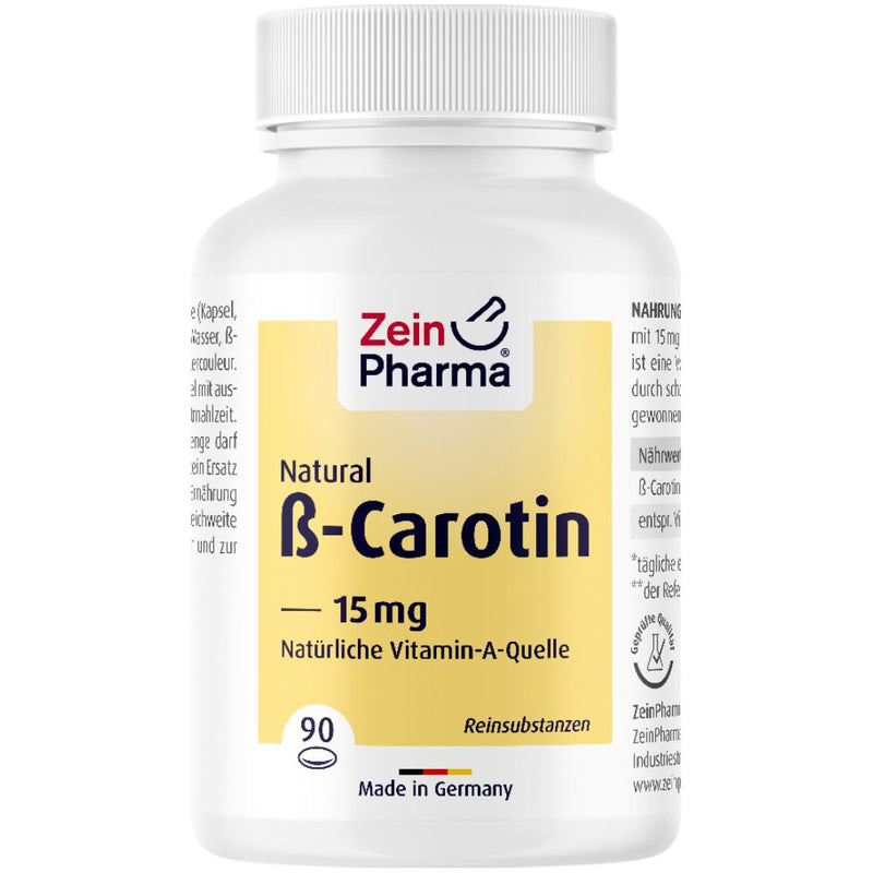 حميل الصورة في عارض المعرض ، بيتا كاروتين 15 ملج 90 كبسولة - ZeinPharma Natural B-Carotin 15 mg 90 Caps - GermanVit - Saudi arabia
